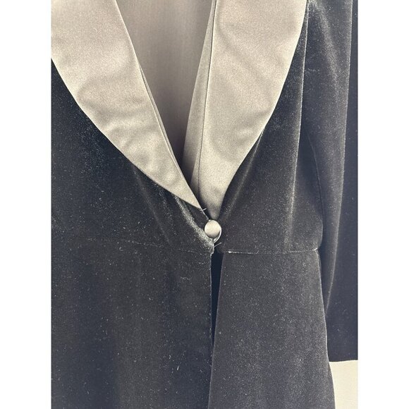 Alex Evenings Womens Black Velvet Blazer With Satin Collar Small - Picture 4 of 6